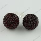 925 SILVER DEEP RED CZECH CRYSTAL STUD EARRING 10MM
