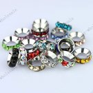 Mixed Colors Crystal European Big Hole Loose Beads Fit Charm Bracelet Wholesale