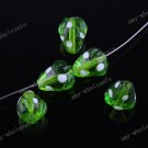 100X GREEN STRAWBERRY LAMPWORK GLASS SPACER LOOSE BEAD FIT BRACELET WHOLESALE