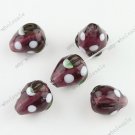 100X PURPLE STRAWBERRY LAMPWORK GLASS BEAD FINDINGS FIT BRACELET WHOLESALE