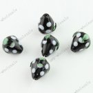 100X BLACK STRAWBERRY LAMPWORK GLASS BEADS FINDINGS FIT NECKLACE WHOLESALE