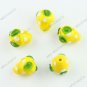 50X YELLOW STRAWBERRY LAMPWORK GLASS SPACER LOOSE BEADS FIT NECKLACE WHOLESALE