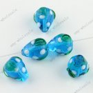 10PCS LAKE BLUE STRAWBERRY LAMPWORK GLASS LOOSE BEADS  FIT BRACELET&NECKLACE