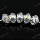 20x Clear AB Crystal Faceted Glass Beads Fit Bracelet