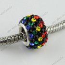 1PC Colorful 925 Silver Czech Crystal European Bead Findings Fit Charm Bracelet