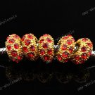 20x Red Crystal Gold Plated Spacer Beads Fit Bracelet