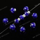 100PCS DARK BLUE LAMPWORK GLASS MUSHROOM LOOSE BEADS FINDINGS WHOLESALE