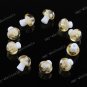 100PCS LIGHT YELLOW LAMPWORK GLASS MUSHROOM LOOSE BEADS FINDINGS  WHOLESALE