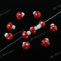 50PCS RED LAMPWORK GLASS MUSHROOM LOOSE BEADS FINDINGS WHOLESALE