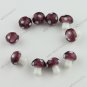 50PCS PURPLE MURANO LAMPWORK GLASS MUSHROOM LOOSE BEADS FINDINGS  WHOLESALE