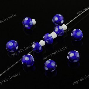 20PCS DARK BLUE LAMPWORK GLASS MUSHROOM LOOSE BEADS FINDINGS WHOLESALE