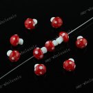 20PCS RED LAMPWORK GLASS MUSHROOM LOOSE BEADS FINDINGS WHOLESALE