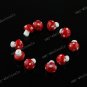 20PCS RED LAMPWORK GLASS MUSHROOM LOOSE BEADS FINDINGS WHOLESALE