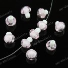 20PCS PINK LAMPWORK GLASS MUSHROOM LOOSE BEADS 11X13mm FINDINGS WHOLESALE