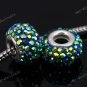 DEEP GREEN AB CZECH CRYSTAL AB 925 SILVER EUROPEAN HOLE BEAD FIT CHARM BRACELET