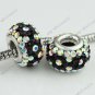 Black Colorful Czech Crystal 925 Silver Big Hole Loose Bead Fit Charm Bracelet