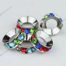 20X Multicolor Crystal 18 KGP Beads Findings Fit Snake Charm Bracelet WHOLESALE