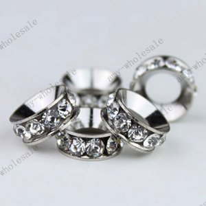20X White Clear Crystal 18 KGP Loose  Beads Fit Snake Charm Bracelet WHOLESALE
