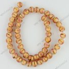 8MM COFFEE LAMPWORK GLASS ROUND LOOSE BEADS 14"L