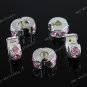 20x Pink Crystal European Stopper/Lock Bead 6X10mm WHOLE SALE