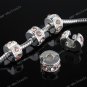 100x WHOLE SALPeach Crystal Silver STOPPER CLIP/LOCKS EUROPEAN BEADSFit Bracelet
