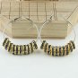 Gray European Spacer Loose Beads Finding Brass Hook Circle Hoop Earring 40mm