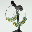 Ocean Blue New Spacer Loose Beads Finding Brass Hook Circle Hoop Earring 40mm