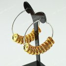 Golden Free Ship Spacer Loose Beads Finding Brass Hook Circle Hoop Earring 40mm
