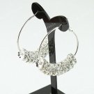 Clear European Spacer Loose Beads Findings Brass Hook Circle Hoop Earrings 40mm