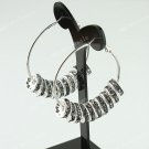 Gray European Spacer Loose Beads Findings Brass Hook Circle Hoop Earrings 40mm