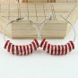 Red European Spacer Loose Beads Findings Brass Hook Circle Hoop Earring 40mm