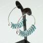 Ocean Blue Spacer Loose Beads Findings Brass Hook Circle Hoop Earring 40mm