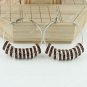 Coffee Spacer Loose Beads Findings Brass Hook Circle Hoop Earring 40mm