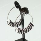 Deep Purple Spacer Loose Beads Findings Brass Hook Circle Hoop Earring 40mm