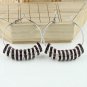 Deep Purple Spacer Loose Beads Findings Brass Hook Circle Hoop Earring 40mm