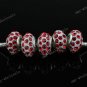 10X RED RHINESTONE CRYSTAL RESIN CHARM BEADS FIT CHARM  BRACELET