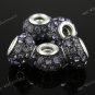 10x Violet Crystal Resin Big Hole Loose Beads Findings Fit Charm Bracelet