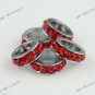 10x Red European Rhinestone Spacer Loose Charm Bead Fit Charm Bracelet