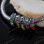 10x Multicolor Rhinestone Spacer Loose Big Hole Beads Fit Charm Bracelet