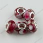 5X RED SHELL RESIN EUROPEAN  BEADS FIT BRACELET 9X14MM