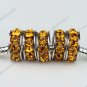100X Golden Crystal 18 KGP Loose Beads Fit Snake Charm Bracelet WHOLESALE