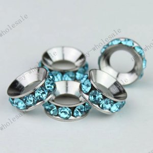 100X Royal Blue Crystal 18 KGP Loose  Beads Fit Snake Charm Bracelet WHOLESALE