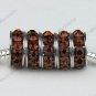 100X Brown Crystal 18 KGP Loose Beads Fit Snake Charm Bracelet WHOLESALE