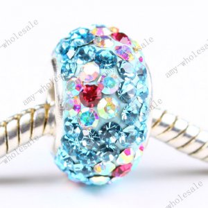 925 SILVER CZECH CRYSTAL CHARM BEADS FIT BRACELET