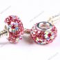 925 SILVER CZECH CRYSTAL ROSE BEADS FIT BRACELET