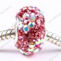 925 SILVER CZECH CRYSTAL ROSE BEADS FIT BRACELET