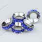 50X Blue Crystal 18 KGP European Beads Fit Snake Charm Bracelet WHOLESALE