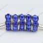 50X Blue Crystal 18 KGP European Beads Fit Snake Charm Bracelet WHOLESALE