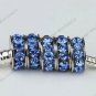 50X Light Blue Crystal 18 KGP Big Hole Beads Fit Snake Charm Bracelet WHOLESALE