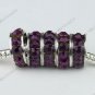 50X Magenta Crystal 18 KGP Big Hole Beads Fit Snake Charm Bracelet WHOLESALE